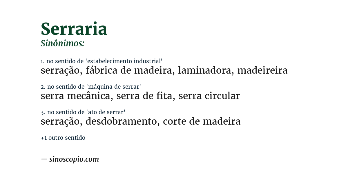 Sinônimo de serraria