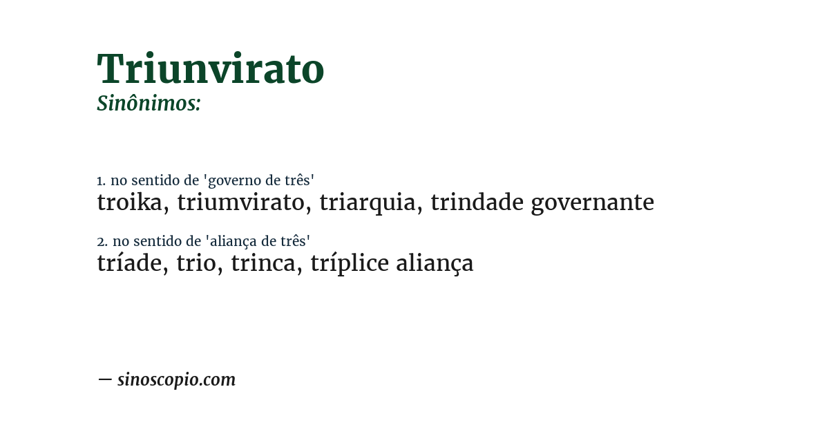 Sinônimo de triunvirato