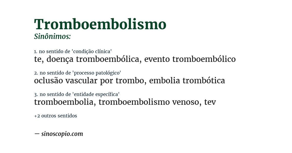 Sinônimo de tromboembolismo