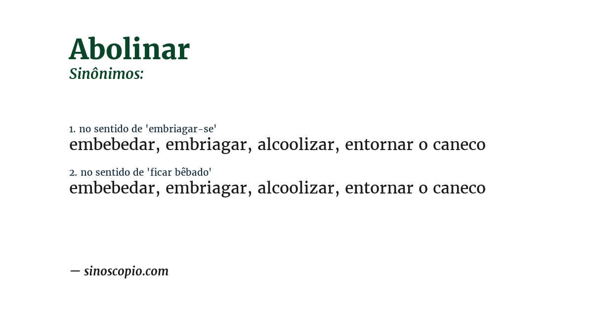 Sinônimo de abolinar
