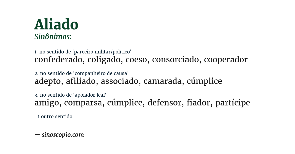 Sinônimo de aliado