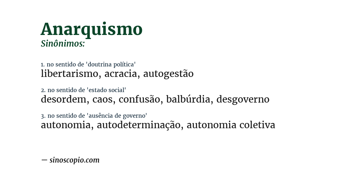 Sinônimo de anarquismo