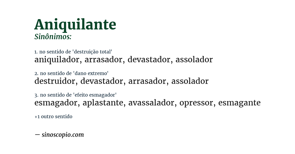 Sinônimo de aniquilante