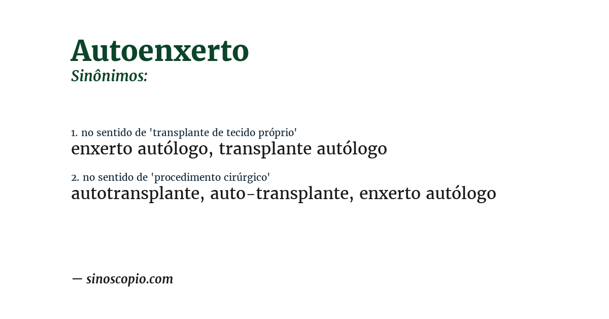 Sinônimo de autoenxerto
