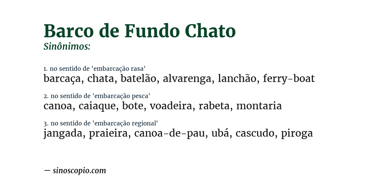 Sinônimo de barco de fundo chato