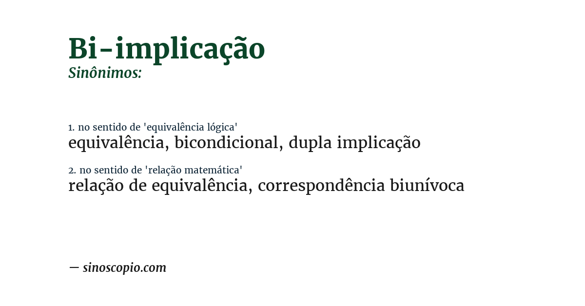 Sinônimo de bi-implicação