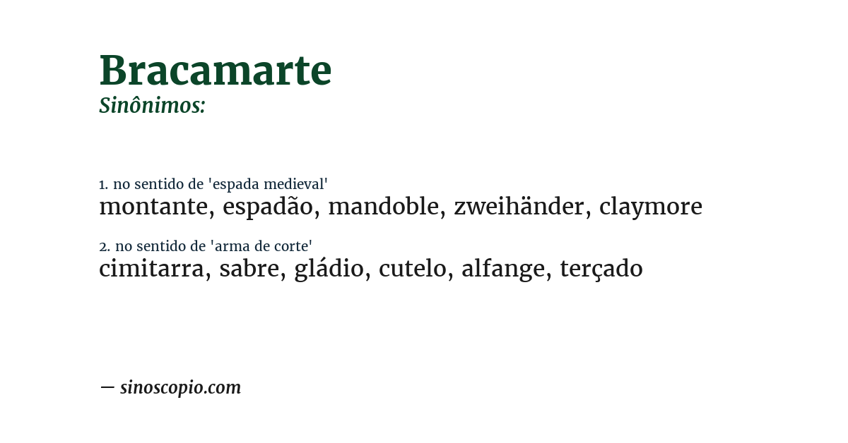 Sinônimo de bracamarte