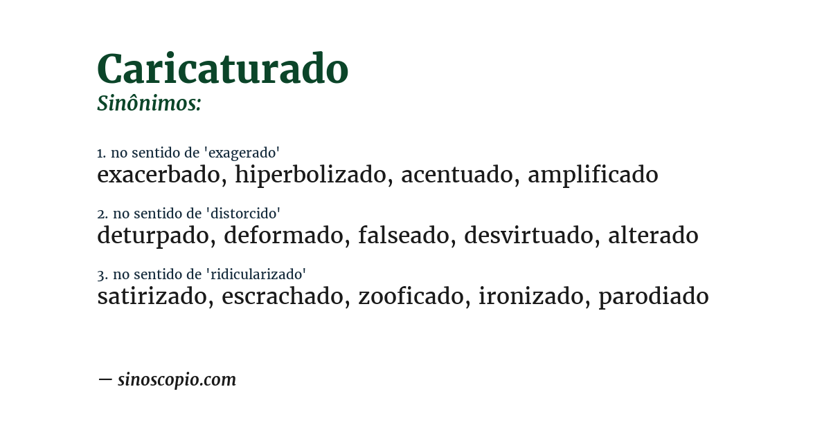 Sinônimo de caricaturado