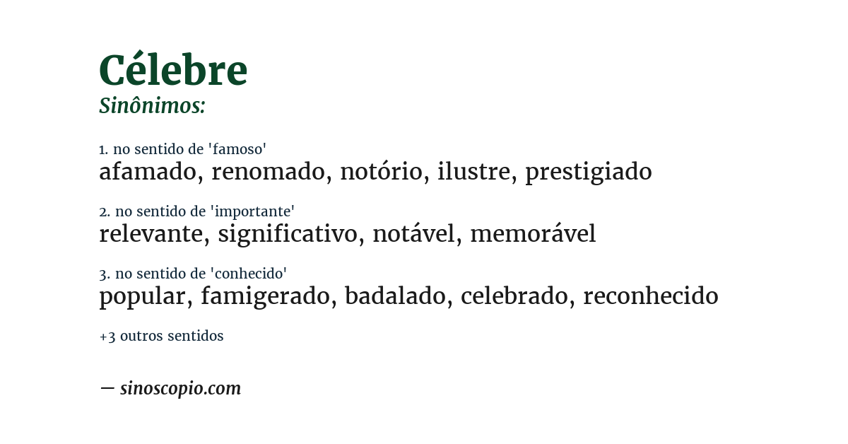 Sinônimo de célebre