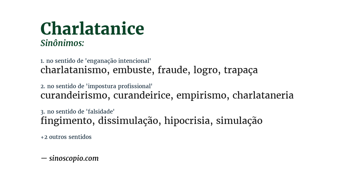Sinônimo de charlatanice