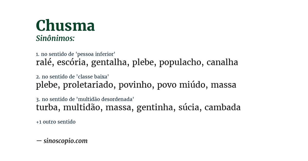 Sinônimo de chusma