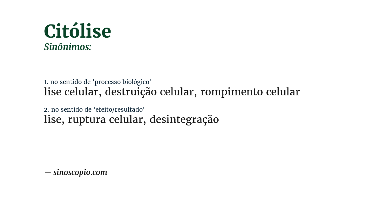 Sinônimo de citólise