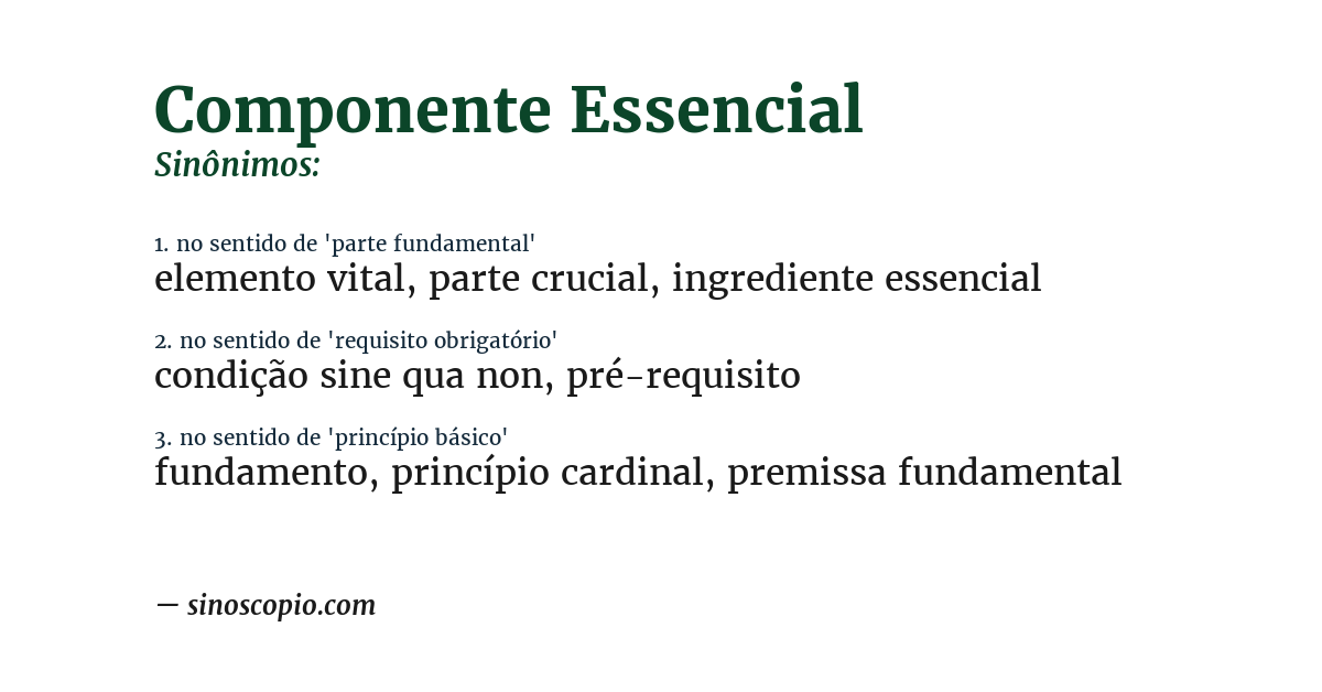 Sinônimo de componente essencial