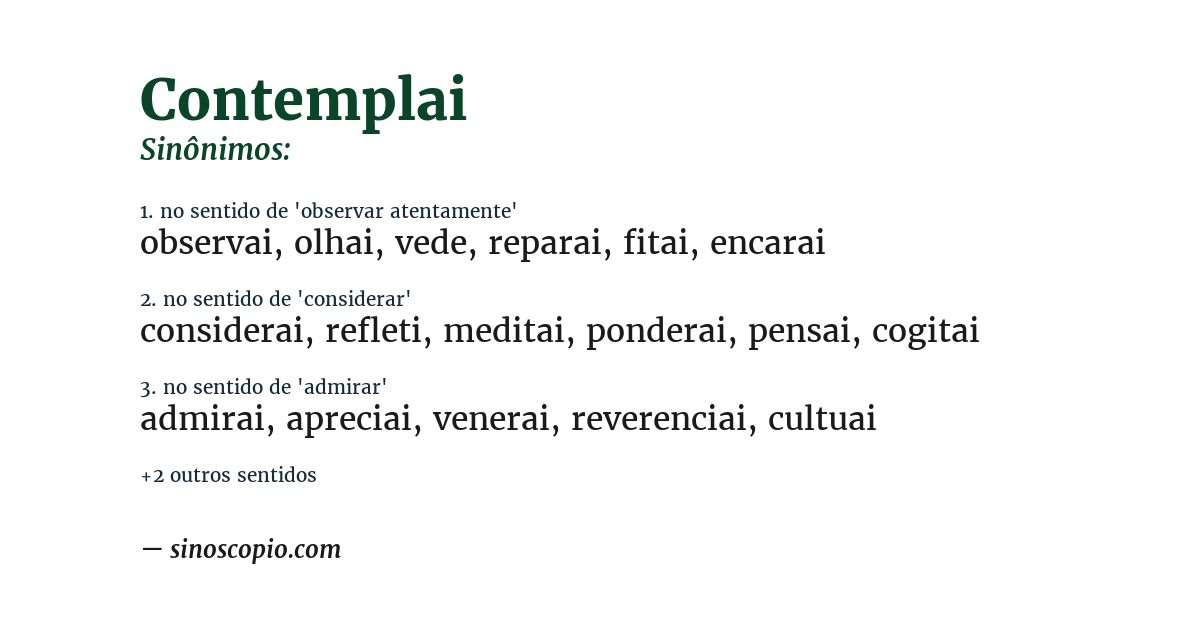 Sinônimo de contemplai