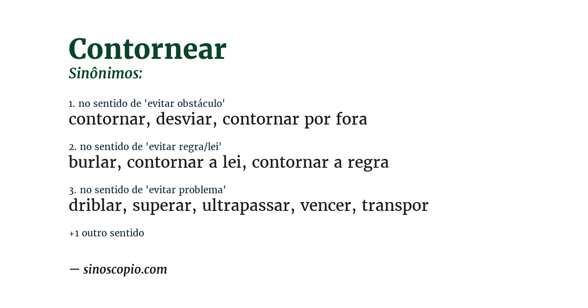 Sinônimo de contornear