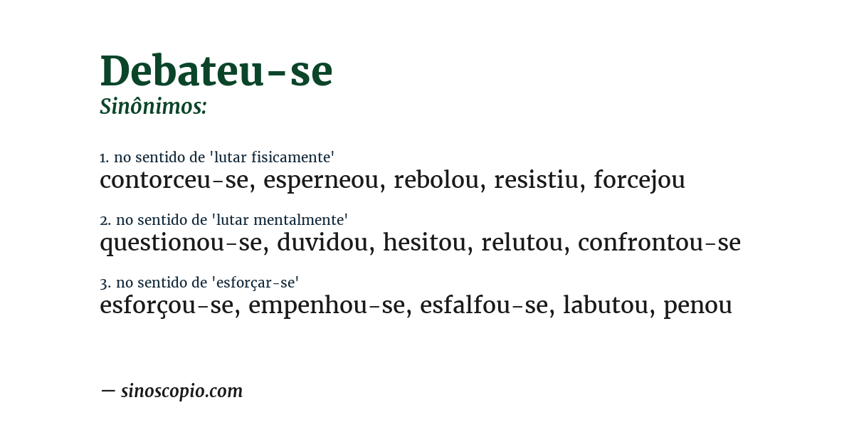 Sinônimo de debateu-se