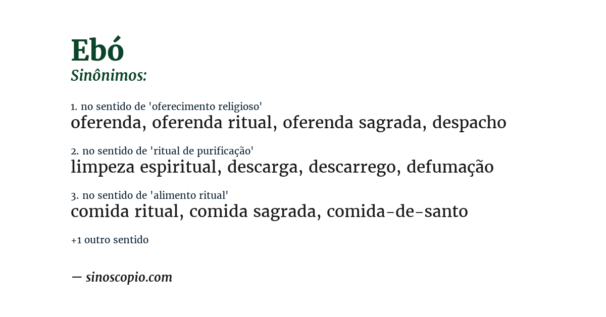 Sinônimo de ebó