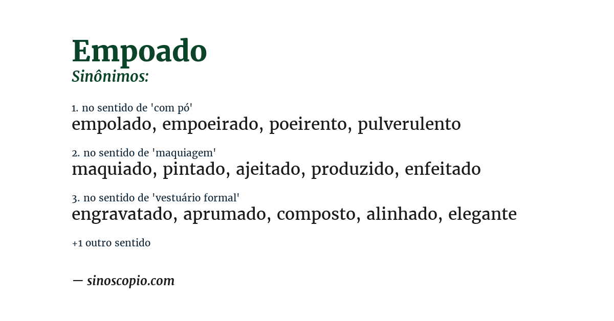 Sinônimo de empoado