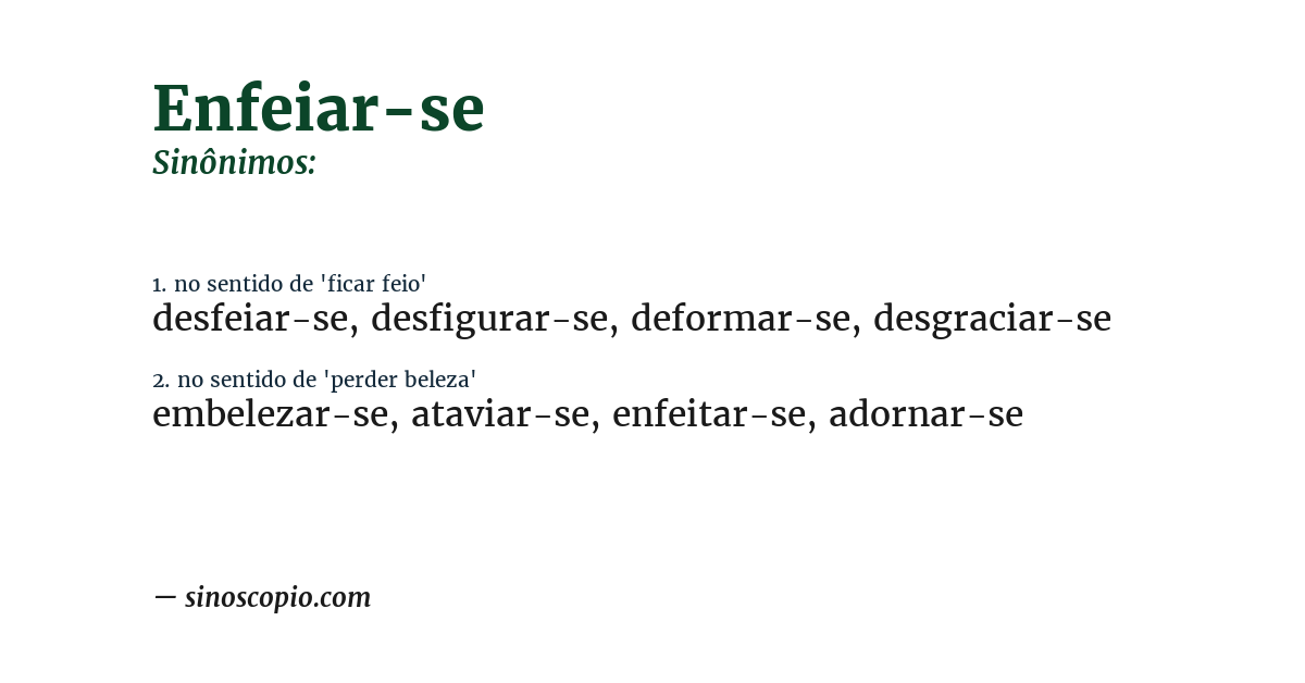 Sinônimo de enfeiar-se