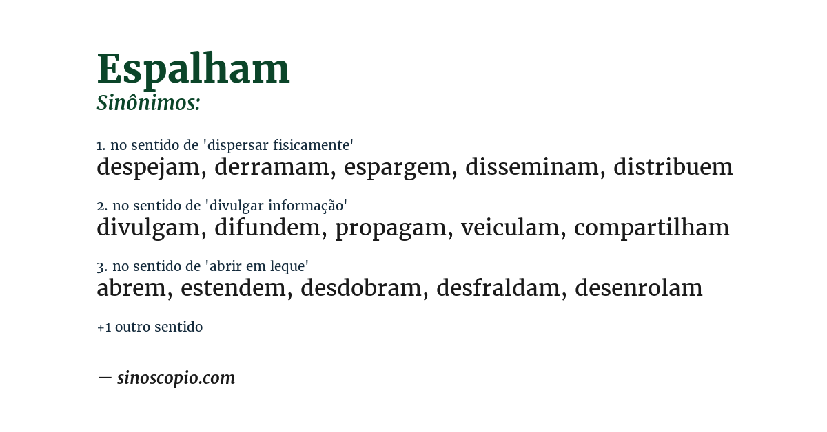 Sinônimo de espalham