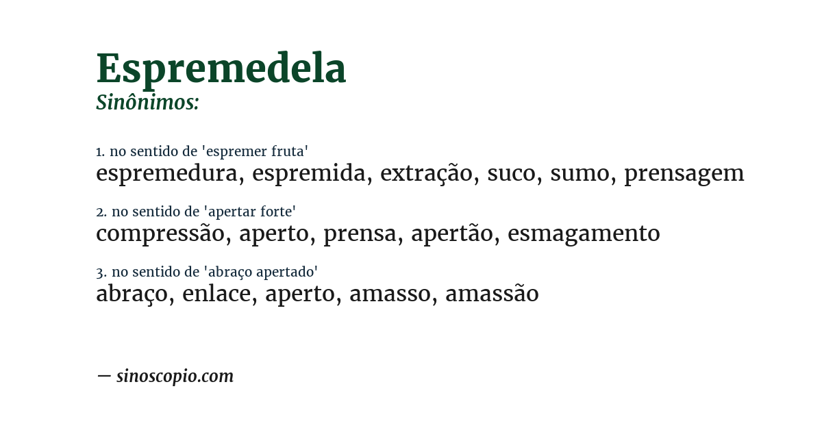 Sinônimo de espremedela