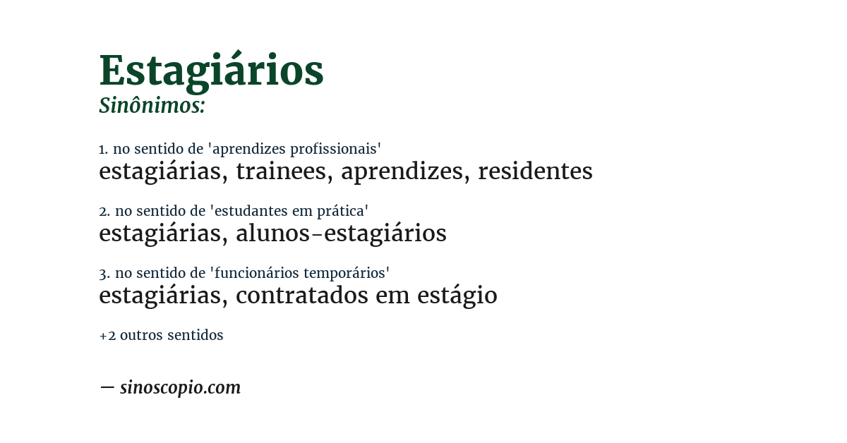 Sinônimo de estagiários