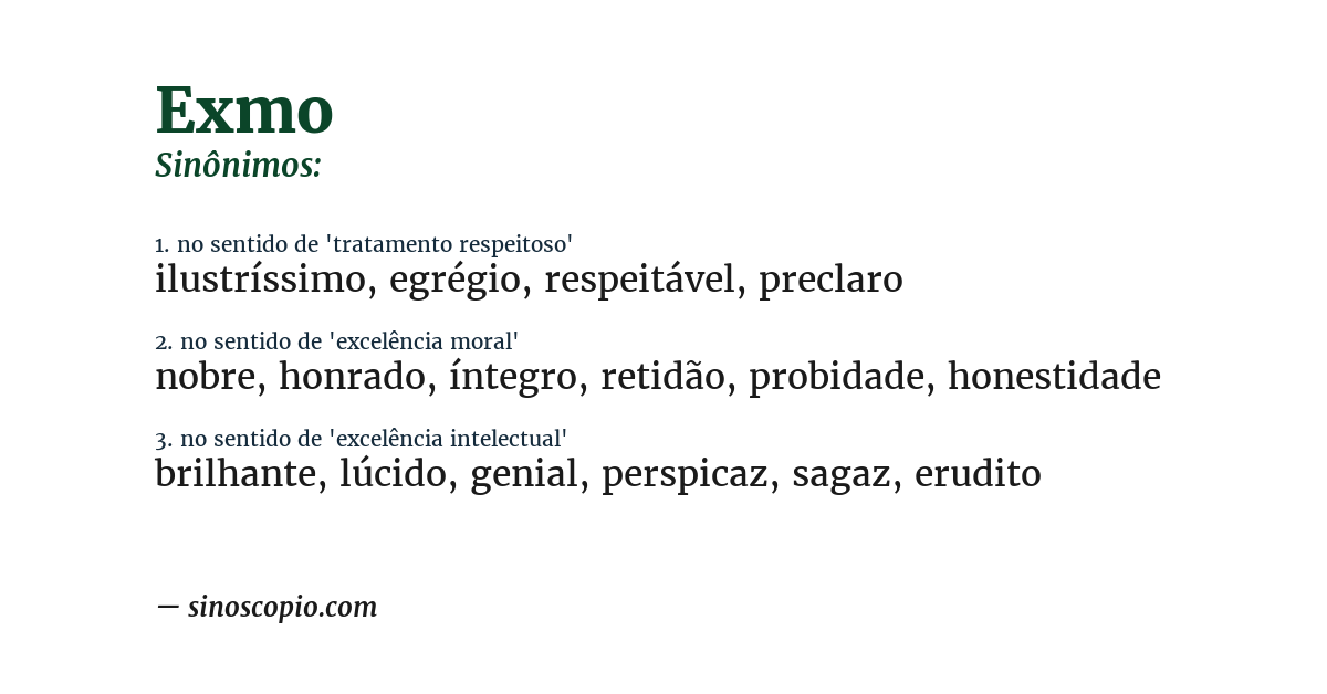Sinônimo de exmo