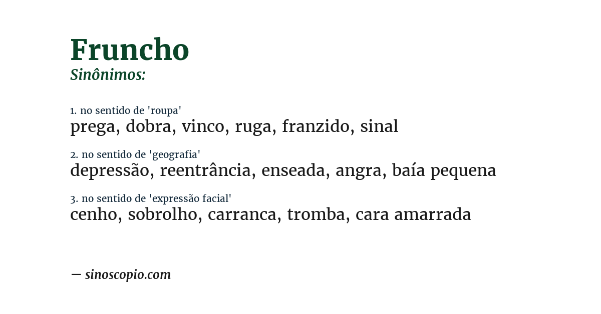 Sinônimo de fruncho