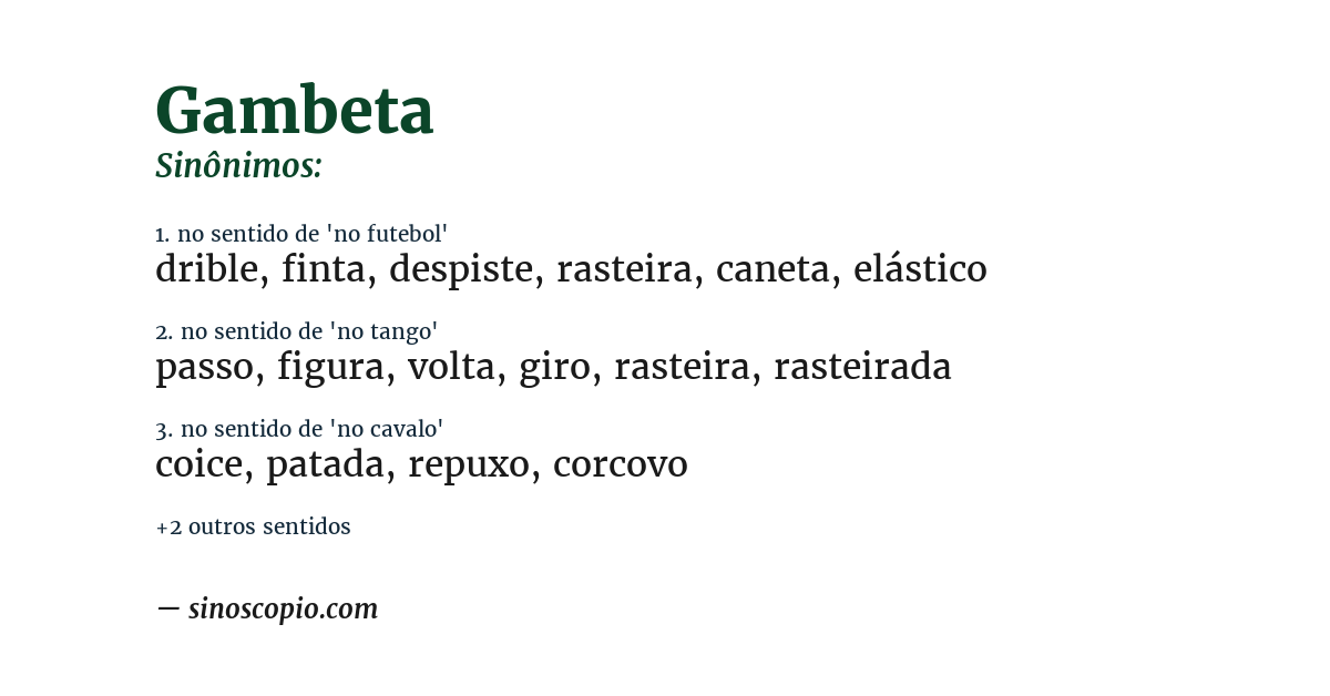 Sinônimo de gambeta