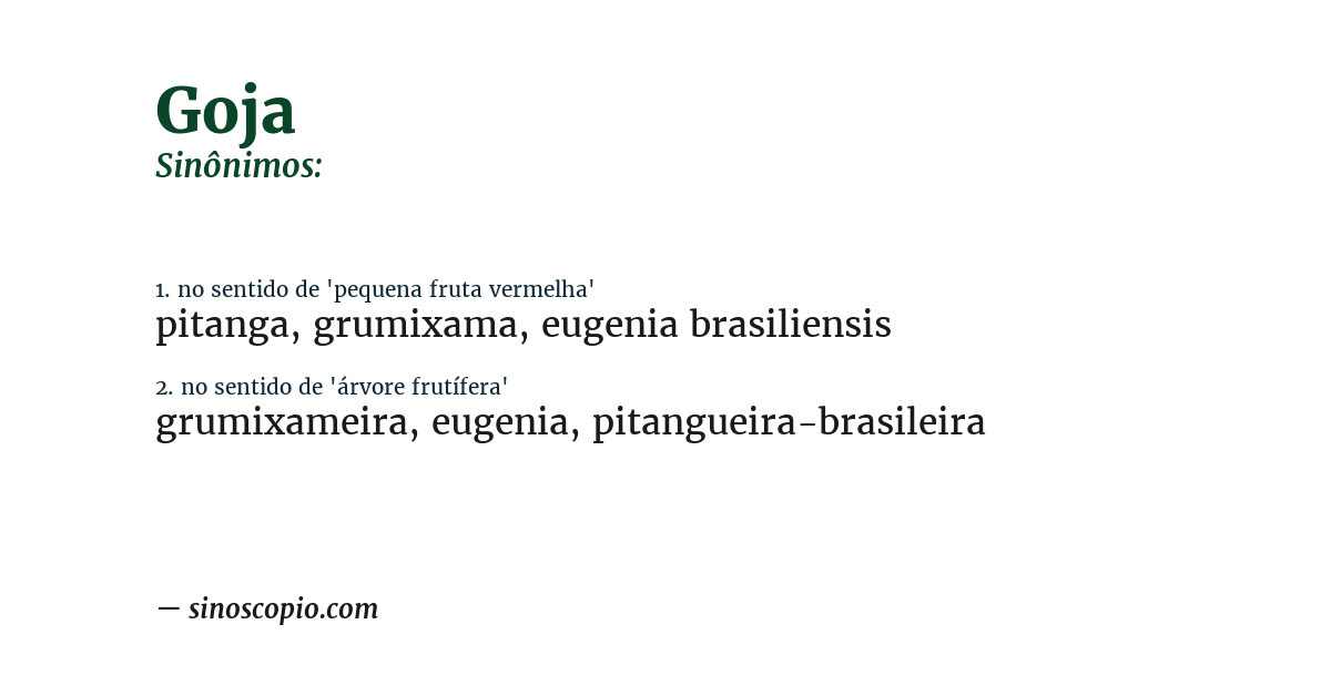 Sinônimo de goja