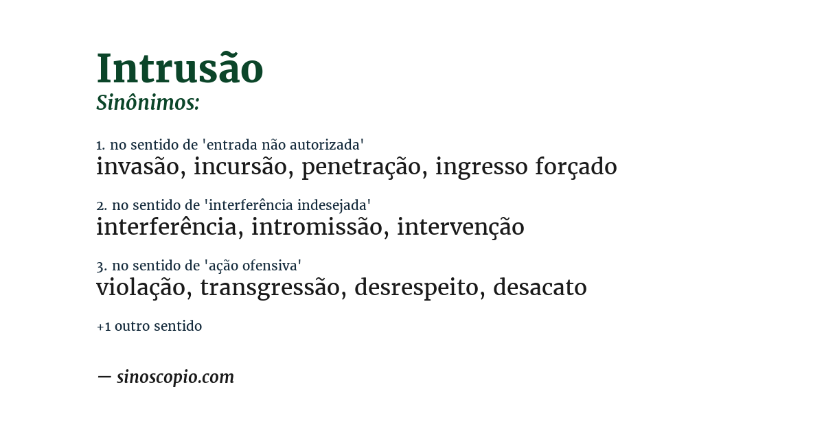 Sinônimo de intrusão