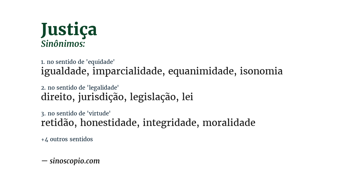 Sinônimo de justiça