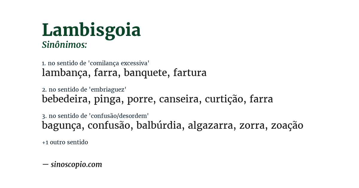 Sinônimo de lambisgoia