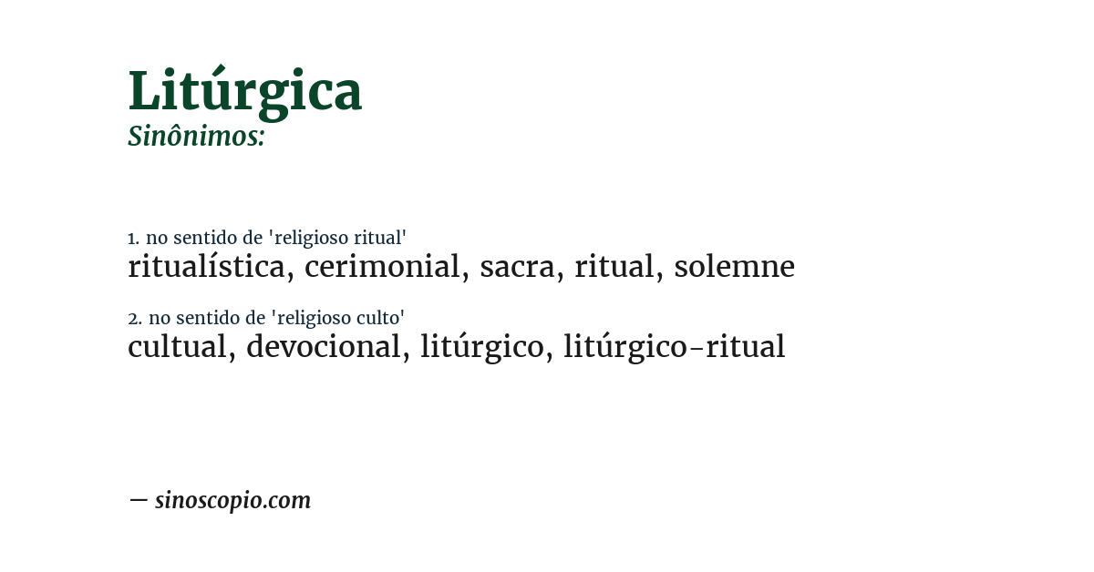 Sinônimo de litúrgica