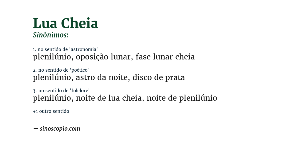 Sinônimo de lua cheia