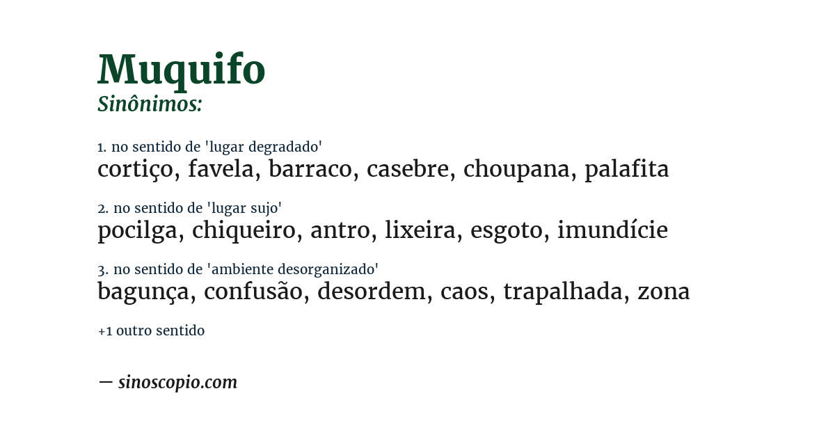 Sinônimo de muquifo