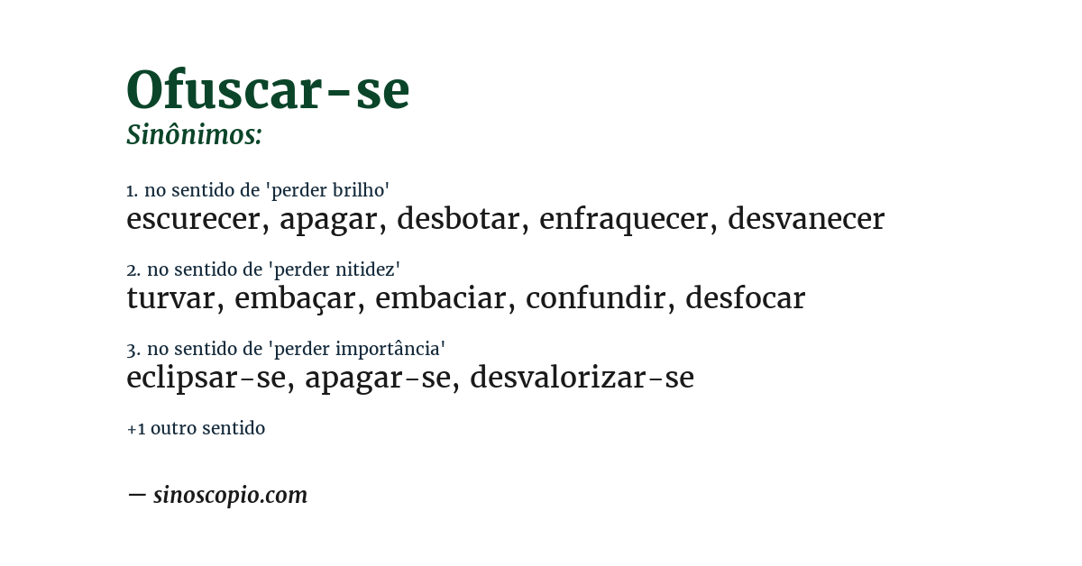 Sinônimo de ofuscar-se