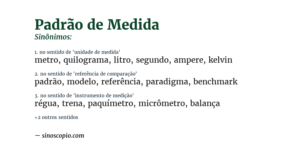 Sinônimo de padrão de medida