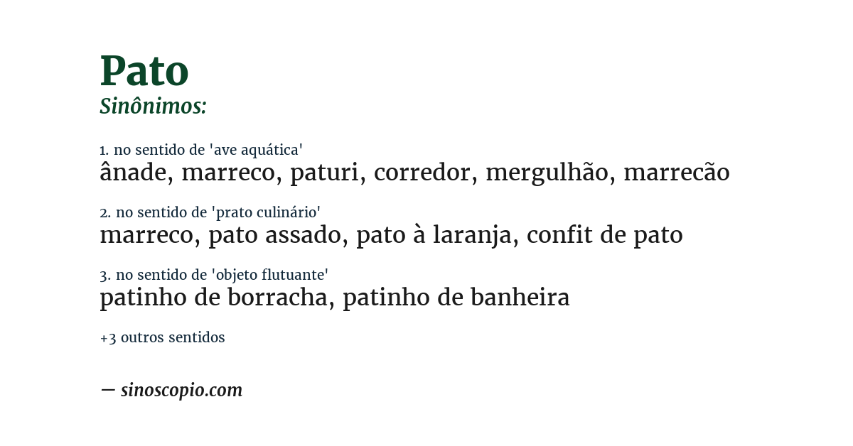 Sinônimo de pato