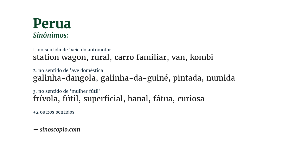 Sinônimo de perua