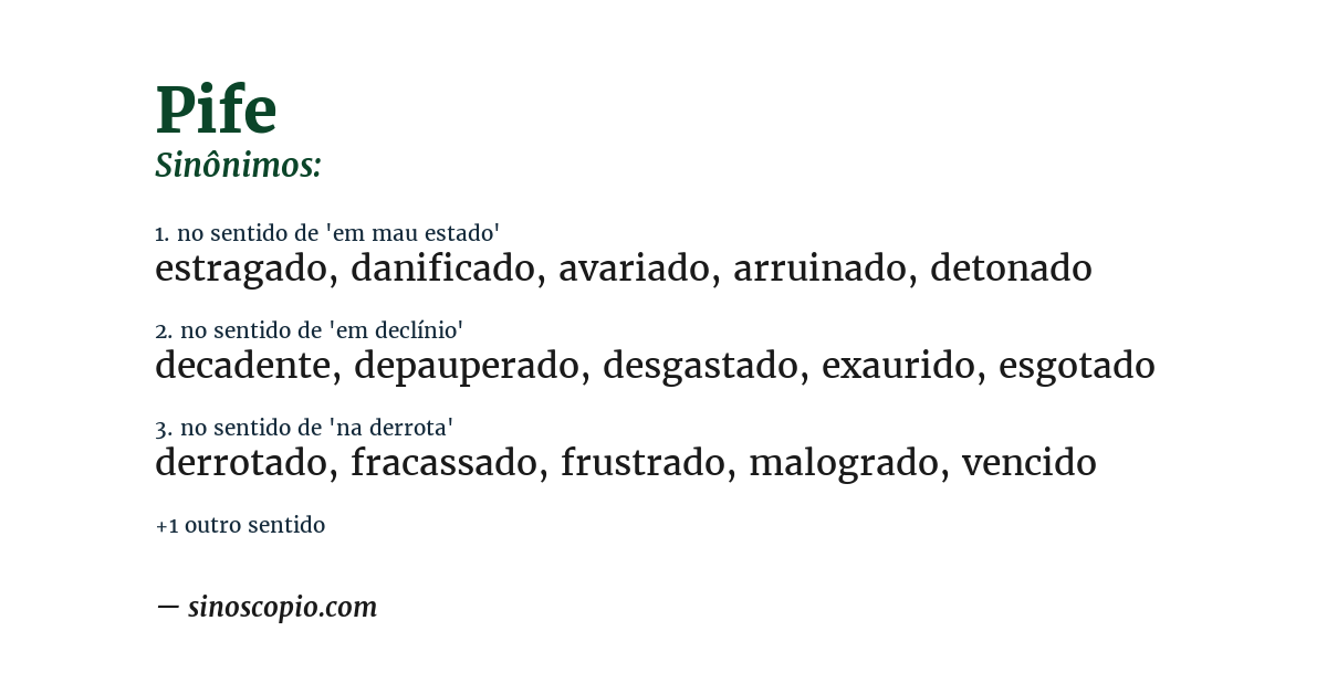Sinônimo de pife