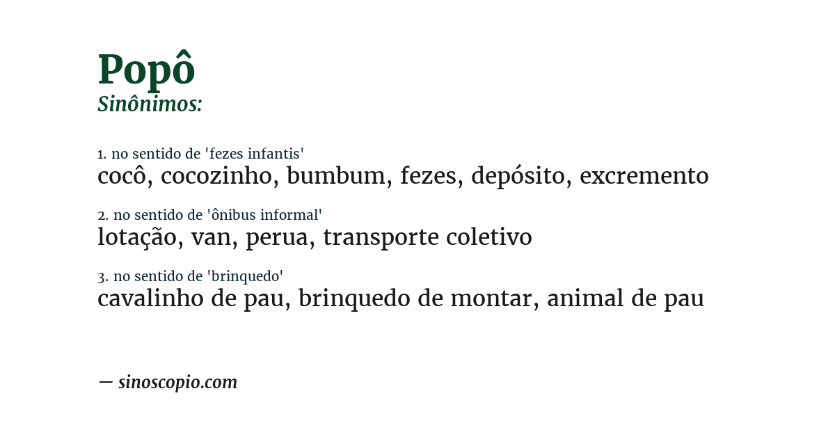 Sinônimo de popô