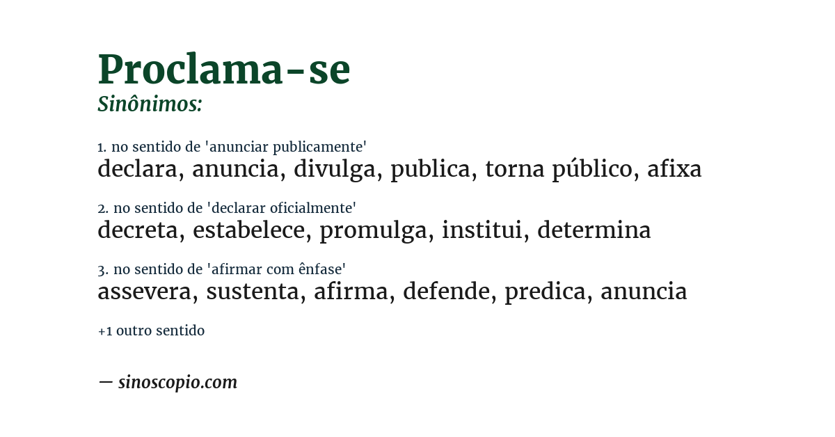 Sinônimo de proclama-se