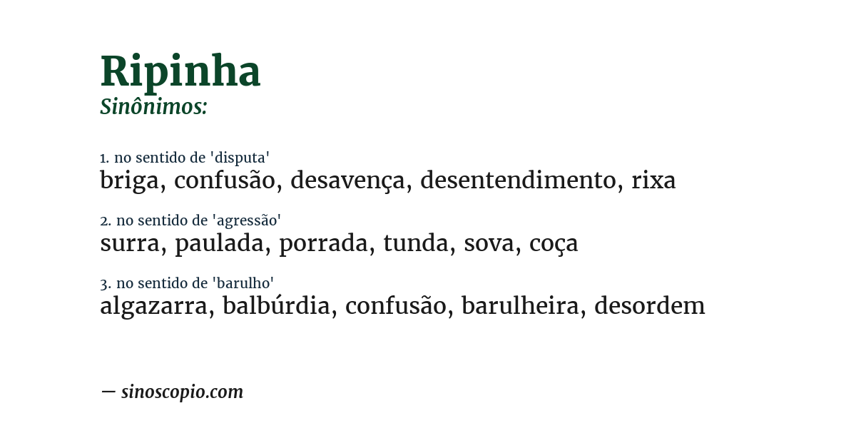 Sinônimo de ripinha