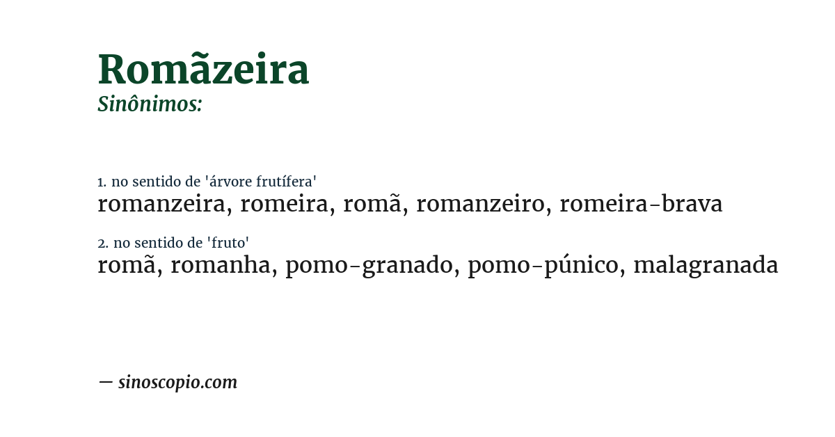 Sinônimo de romãzeira
