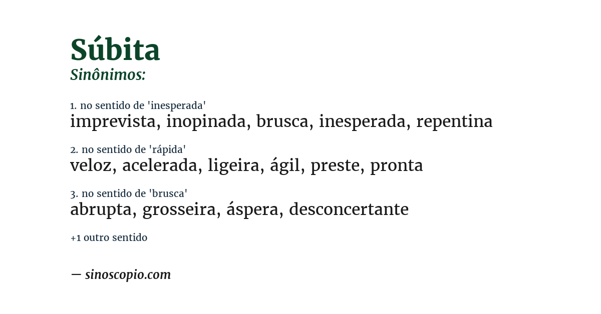 Sinônimo de súbita