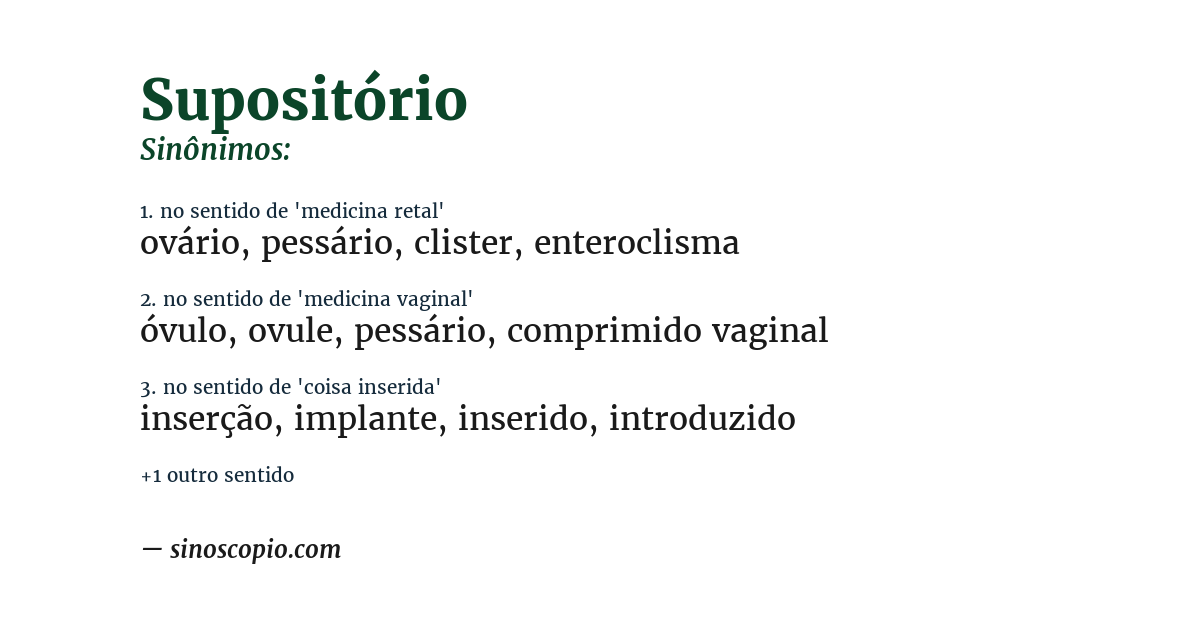 Sinônimo de supositório
