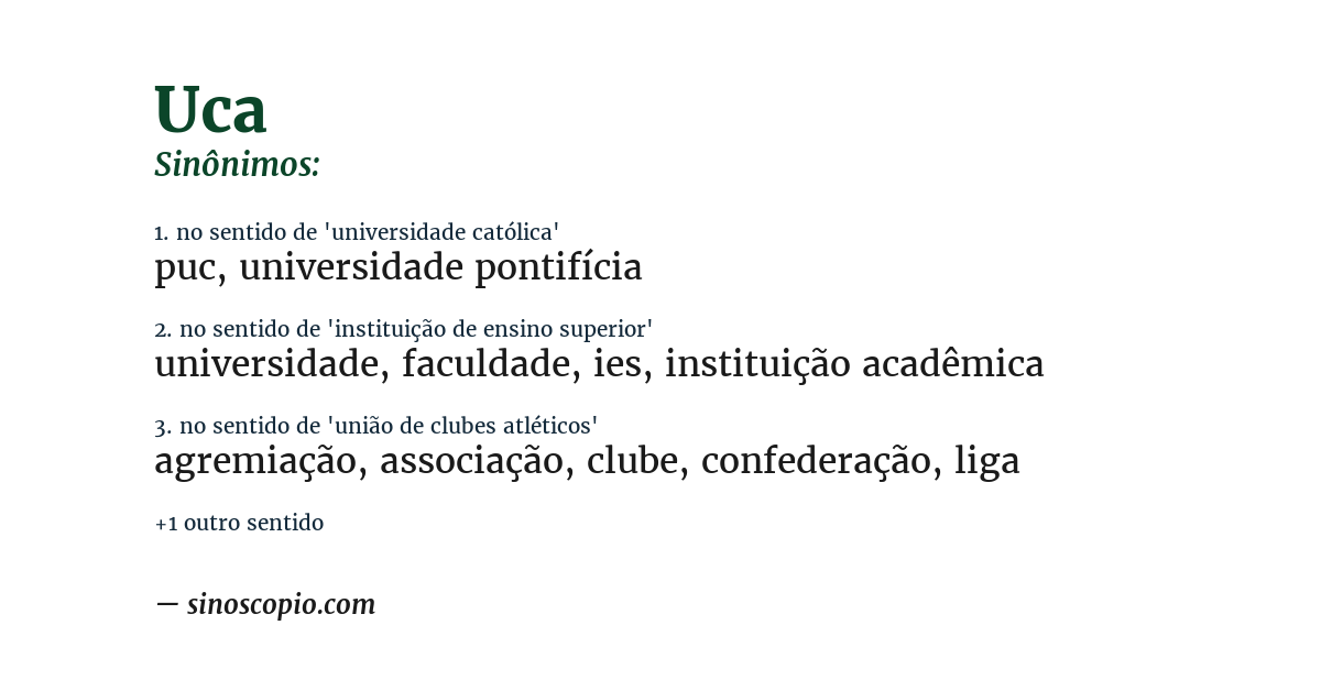 Sinônimo de uca