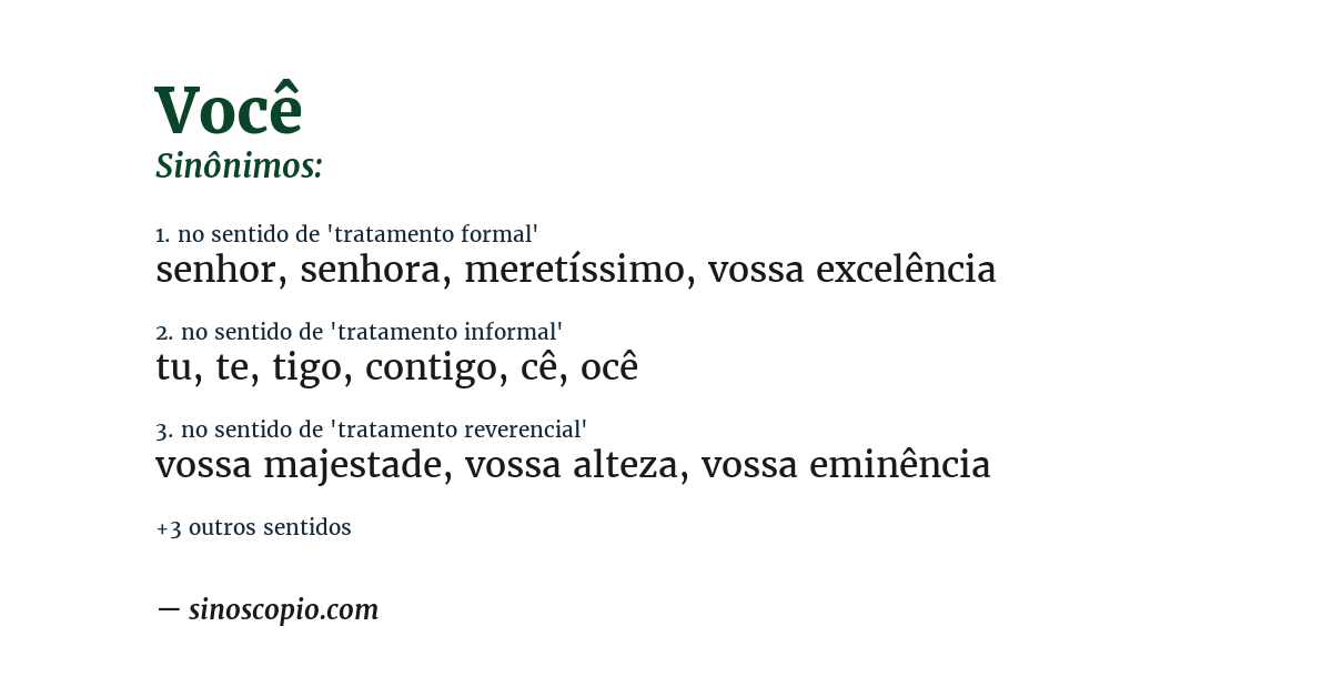 Sinônimo de você