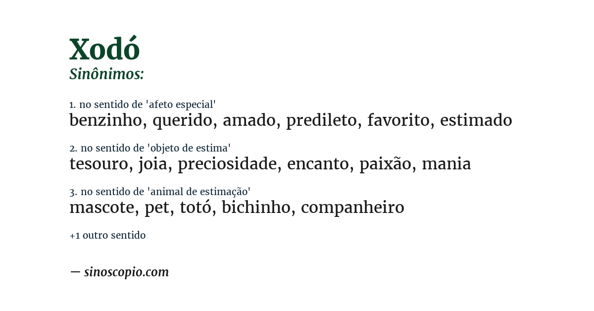 Sinônimo de xodó
